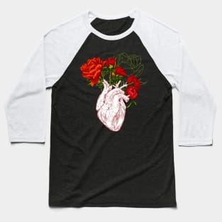 Heart with Flowers Baseball T-Shirt